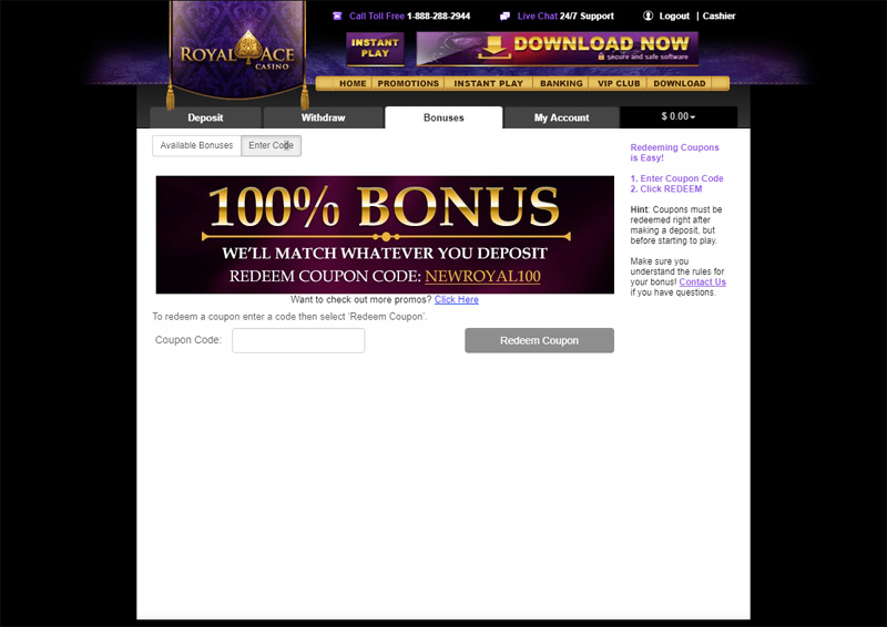 Royal ace casino promo codes game hunters club